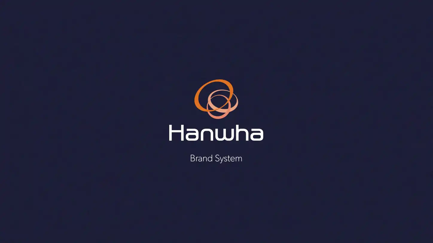 Hanwha's brand system materials and design assets.