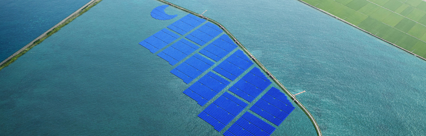 Hanwha Solutions Insight Division operates a floating solar power plant in Goheung, South Korea.