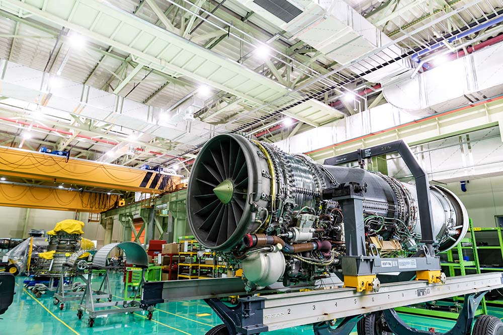 Cutting-edge jet engines are produced at Hanhwa Aerospace’s Changwon facility.