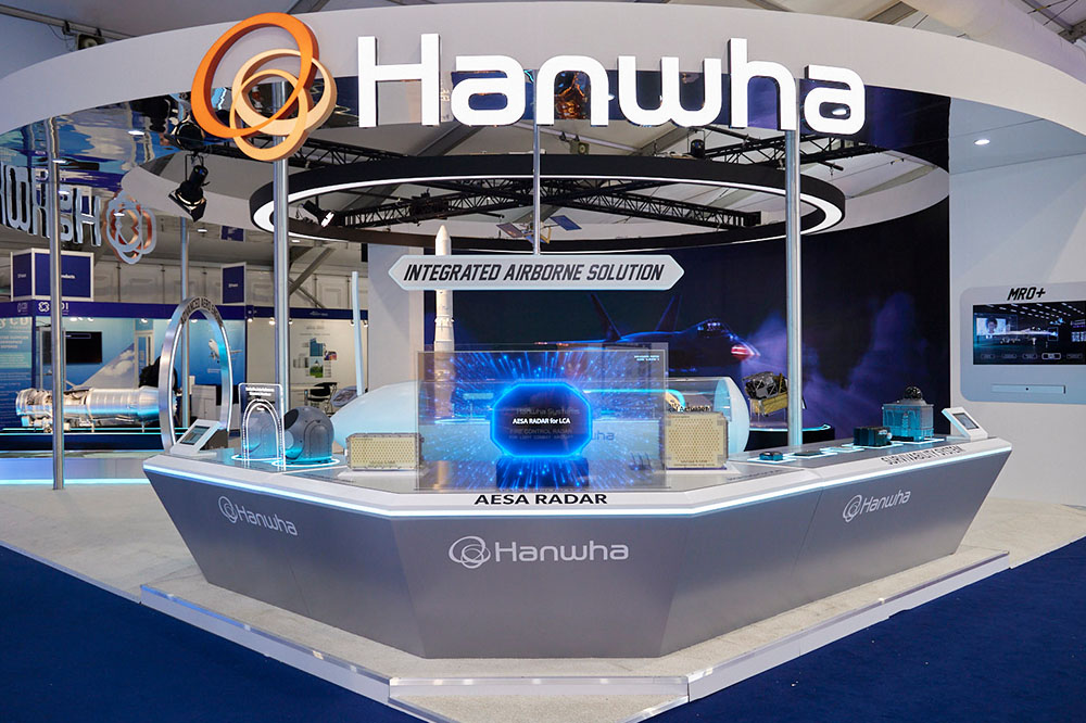 Hanwha Systems displays its active electronically scanned array (AESA) radar