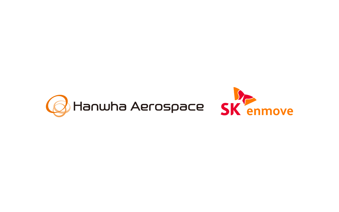 Hanwha Aerospace and SK Enmove logos side by side