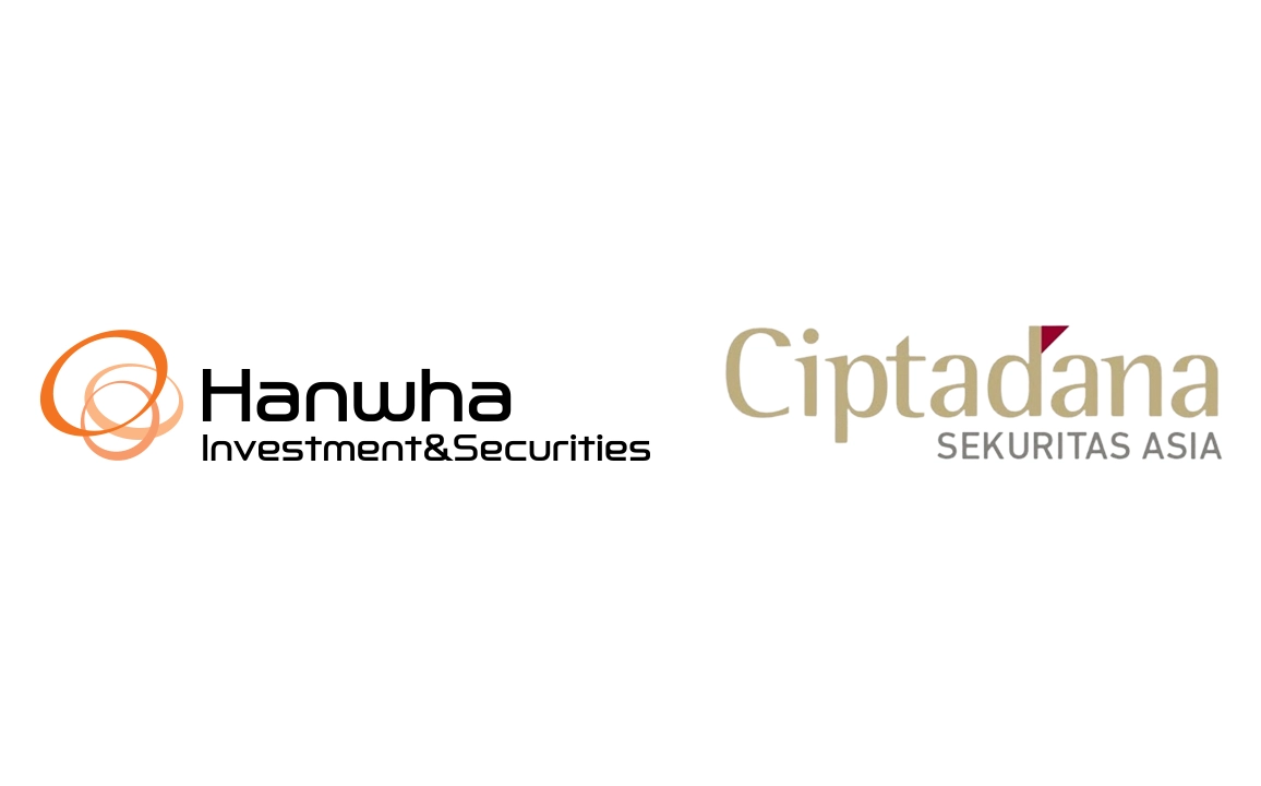 Hanwha Investment & Securities and Ciptadana Securities Asia logos side by side following acquisition