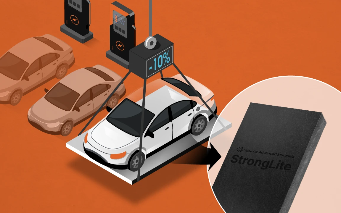 StrongLite GMT reduces electric vehicle weight by 10 percent.