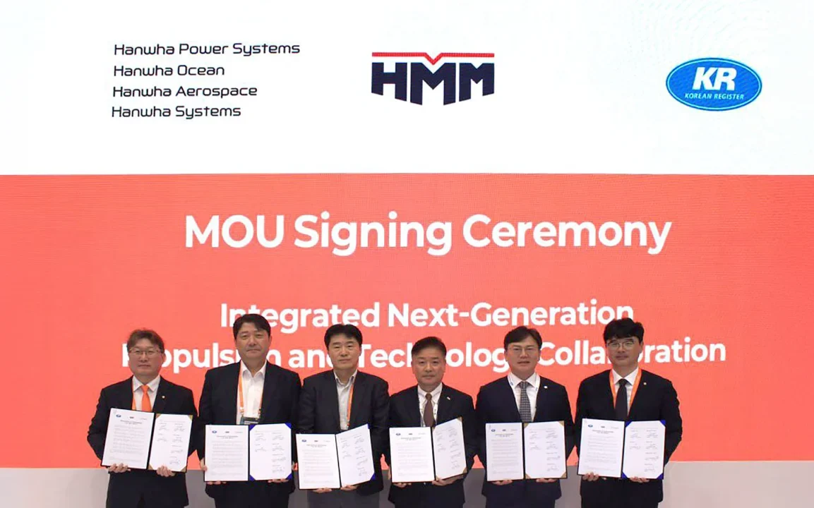 Hanwha Group, HMM, and KR sign MOU to develop next-generation carbon-free ship propulsion systems